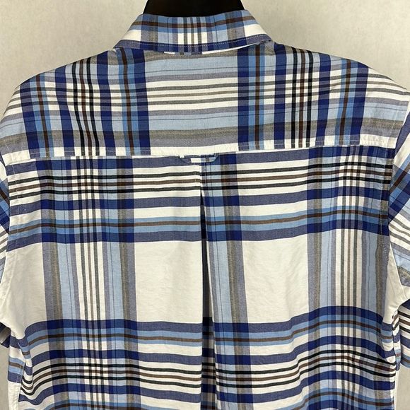 Rough Stock Panhandle Slim Button Down Shirt Mens Size Medium Short Sleeve Blue - Picture 6 of 10